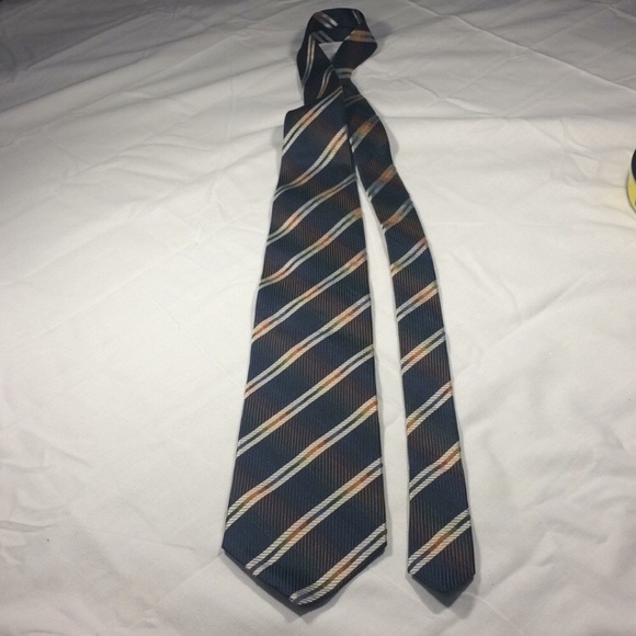 Vintage Bernini Rainbow Plaid Striped Silk Tie - Picture 2 of 5